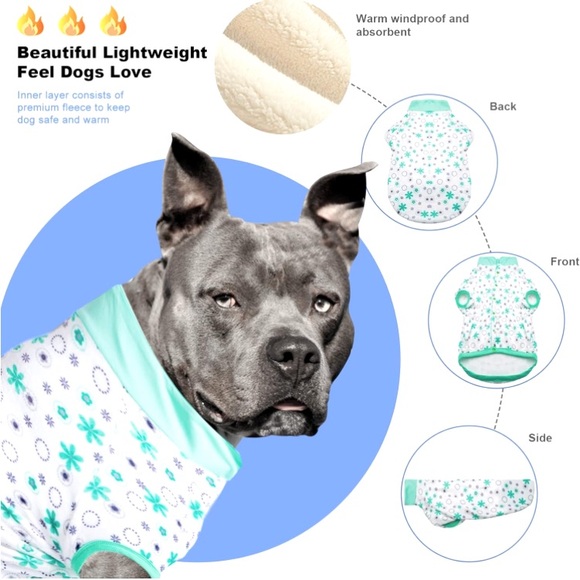 LOVINPET Soft Lightweight Flannel Dog Apparel In Multi-Floral Mint Size Large - Picture 2 of 12